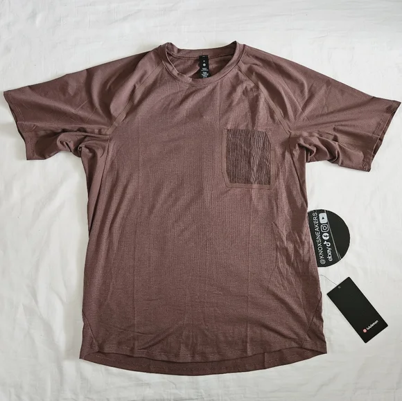 Lululemon Ventilated Hiking Short Sleeve Shirt DKOX Dark Oxide Brown Men’s M - Picture 1 of 6